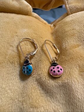 Joan Rivers lady bug dangle earrings